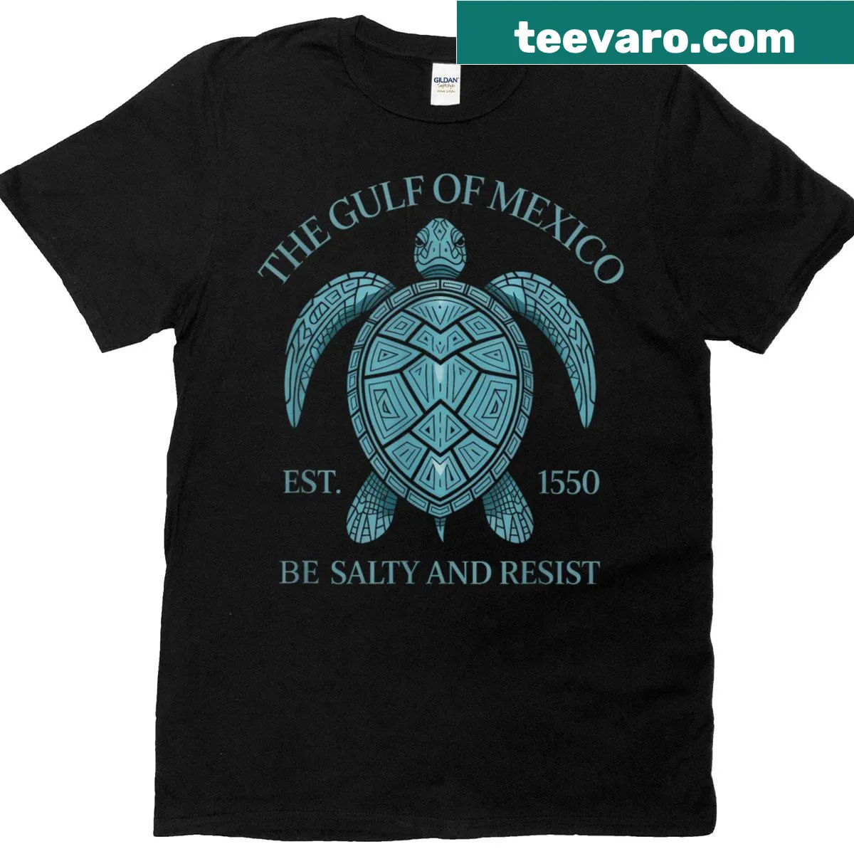 Illustration of a turtle for Gulf of Mexico T-shirt — on a men's t-shirt