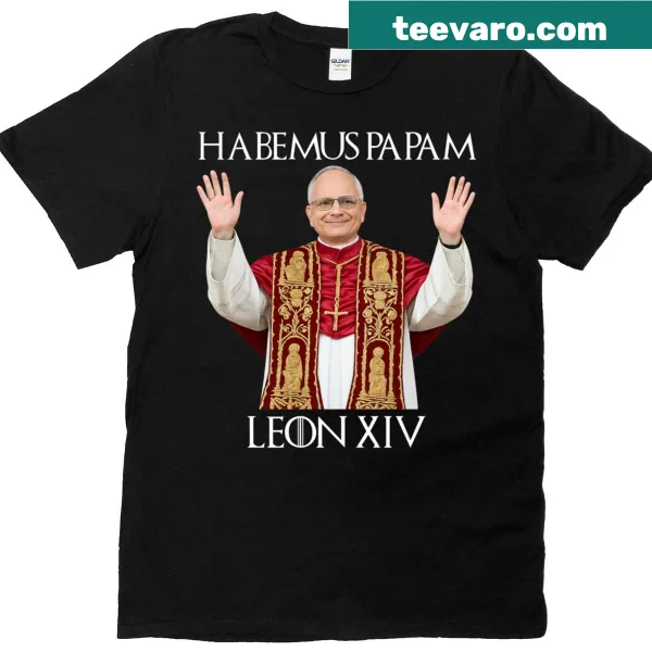 Distressed T-shirt with Pope Leo XIV design