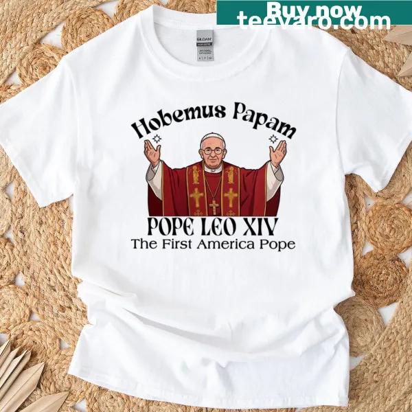 Illustrative Pope Leo XIV design on a T-shirt
