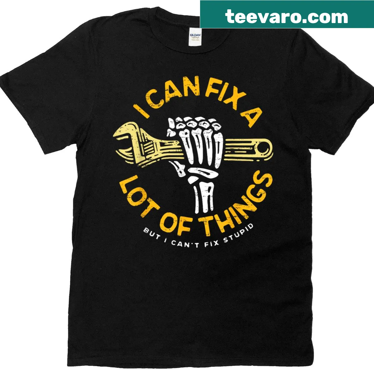 Funny Father's Day t-shirt with a humorous saying about fixing things. — on a men's t-shirt