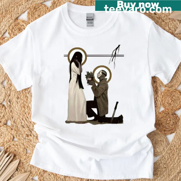 T-shirt featuring an illustration of Jason and Sadako from horror films.