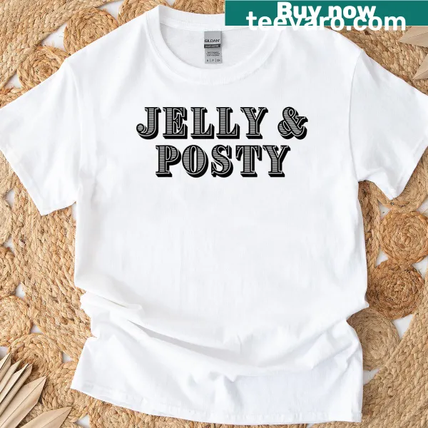 T-shirt featuring a whimsical Jelly Posty country music design