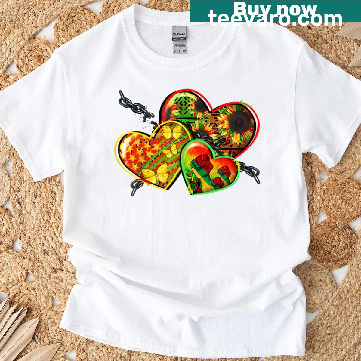 T-shirt with text celebrating Juneteenth and African American freedom. — on a men's t-shirt
