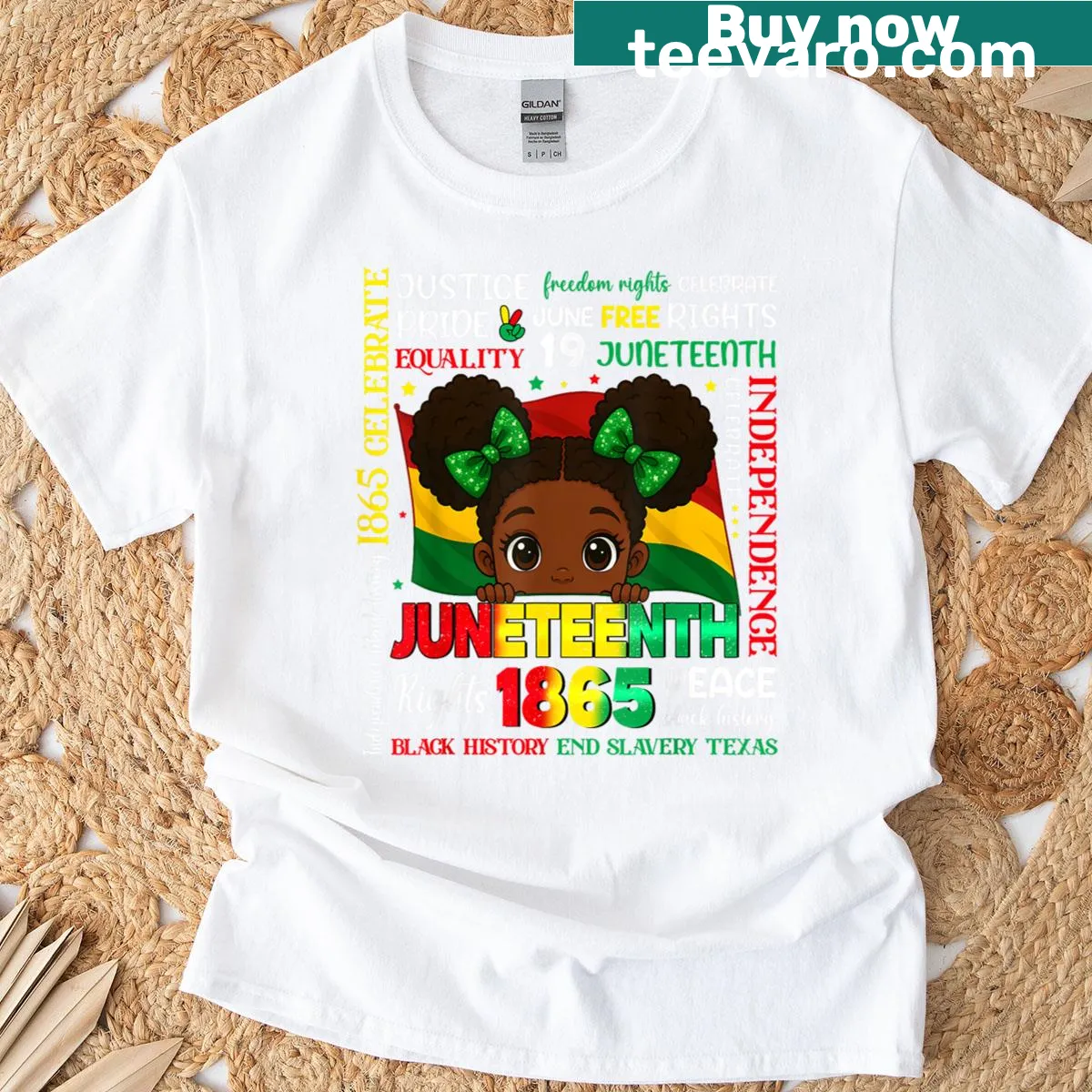 T-shirt celebrating Black History in 1865 for young girls. — on a men's t-shirt