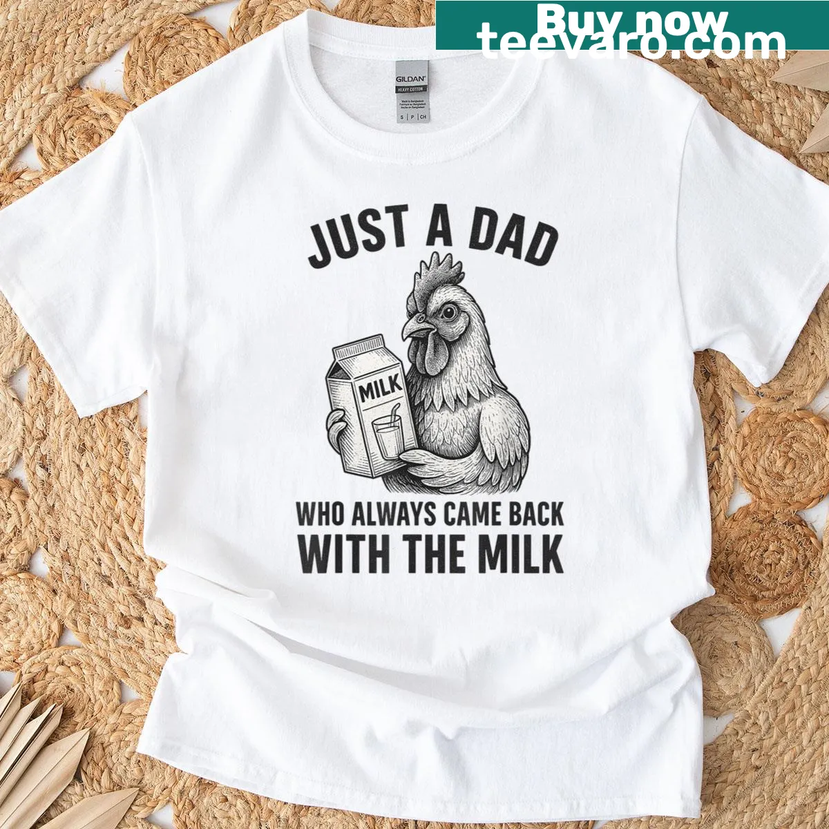 Funny T-shirt celebrating dads with a humorous phrase. — on a men's t-shirt
