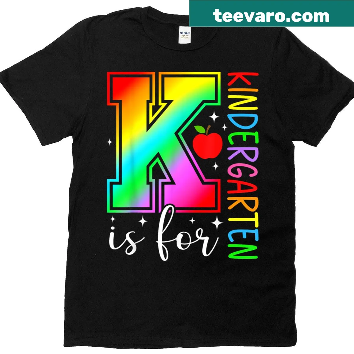 Back to school T-shirt with text K Is For Kindergarten — on a men's t-shirt