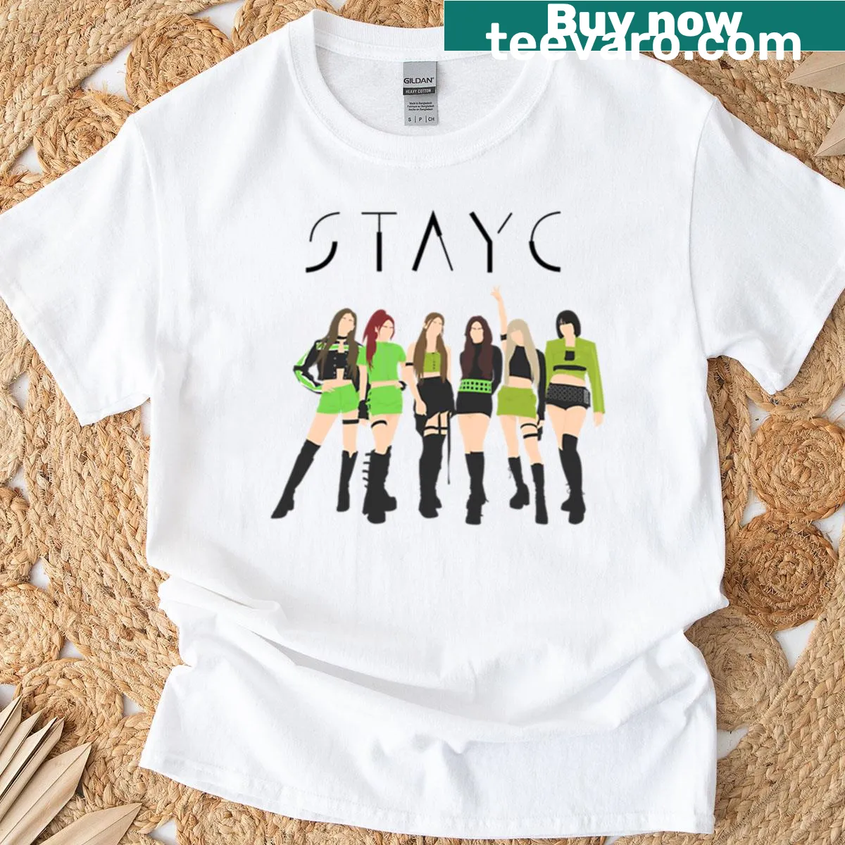 Kpop Girl Group T-shirt with dynamic graphics — on a men's t-shirt