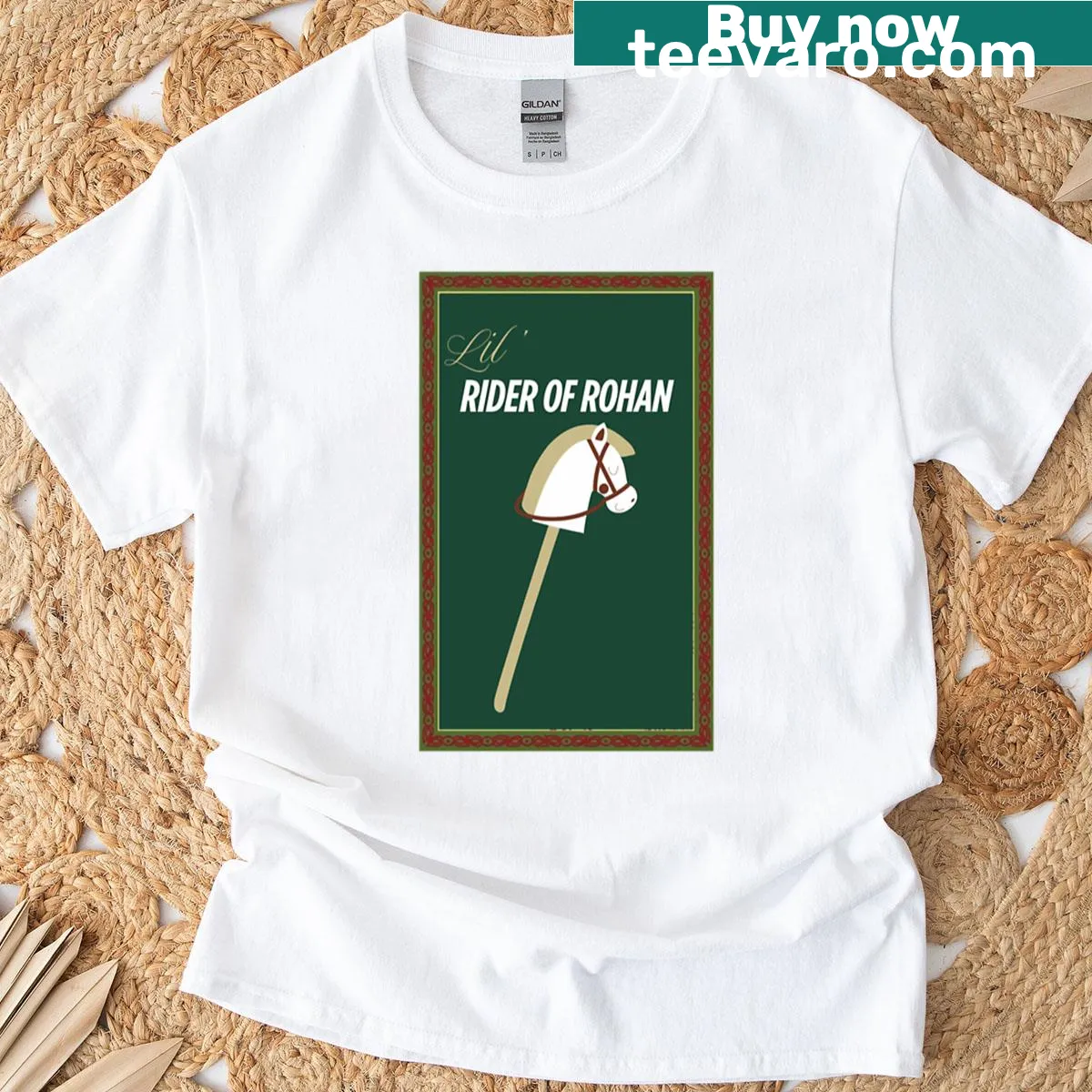 Oversized T-shirt featuring playful illustrations of riders and adventure. — on a men's t-shirt