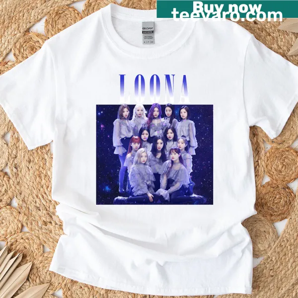 Vintage-style typography on a Loona T-shirt.