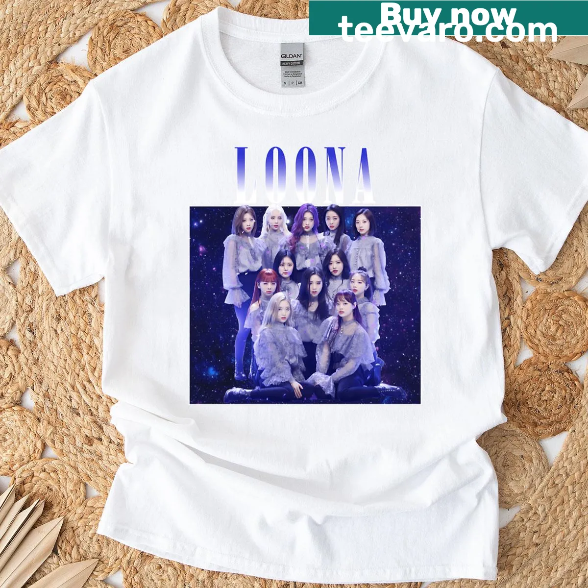 Vintage-style typography on a Loona T-shirt. — on a men's t-shirt