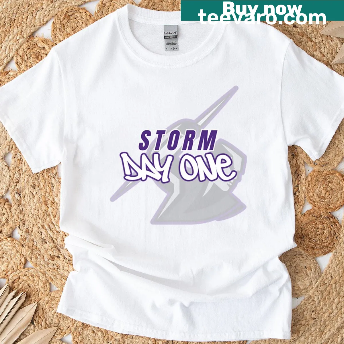 Oversized T-shirt featuring Melbourne Storm team emblems — on a men's t-shirt