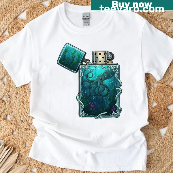 T-shirt featuring whimsical midnight tentacles in a playful design