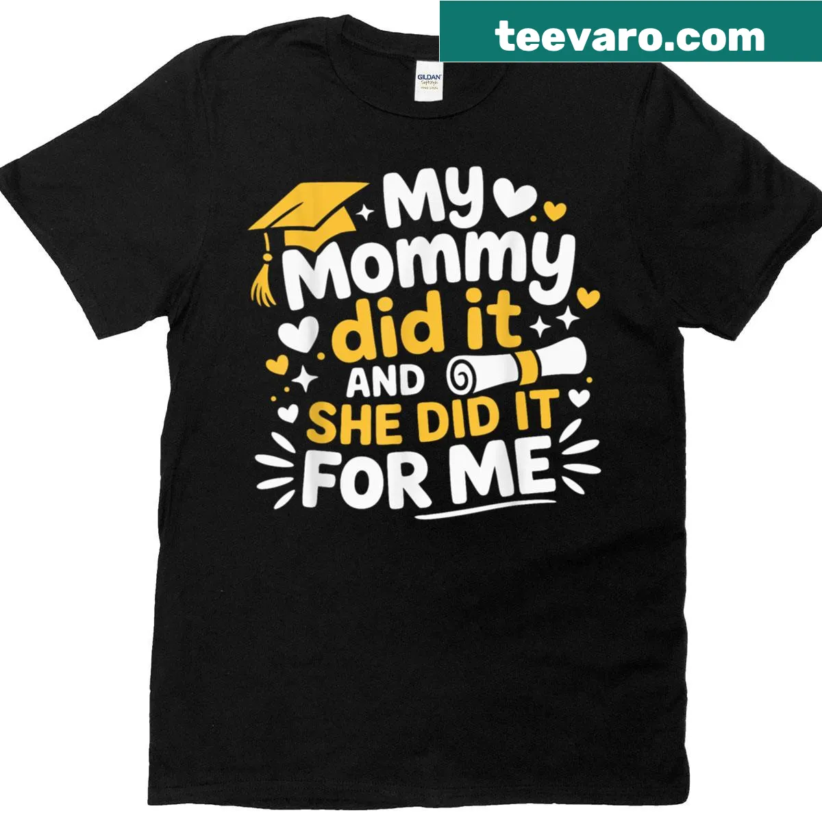 Graduation T-shirt celebrating mothers' dedication. — on a men's t-shirt