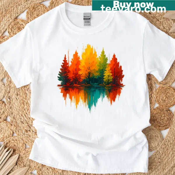 Abstract graphic T-shirt depicting a forest and nature