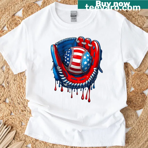 Ice cream and baseball graphic for 4th of July