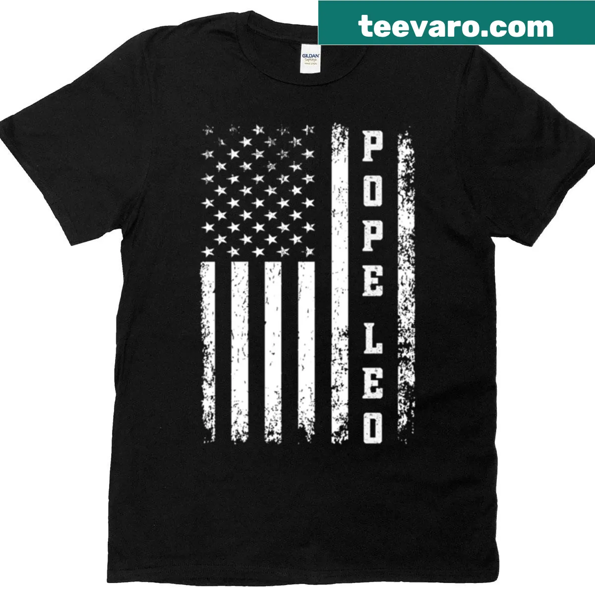 T-shirt featuring Pope Leo XVI graphic — on a men's t-shirt