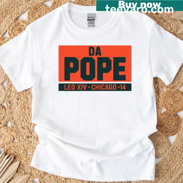 T-shirt with text Da Pope Chicago featuring Pope Leo XIV