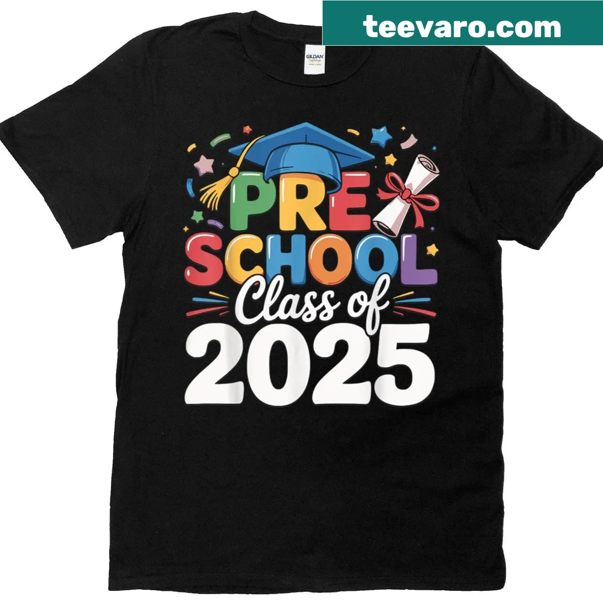 T-shirt celebrating preschool graduation with 'Class of 2025' design. — on a men's t-shirt