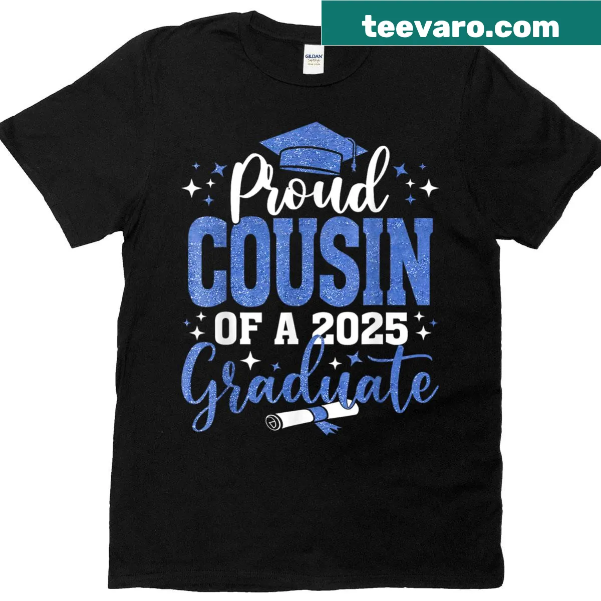 Proud cousin T-shirt for a Class of 2025 graduate — on a men's t-shirt