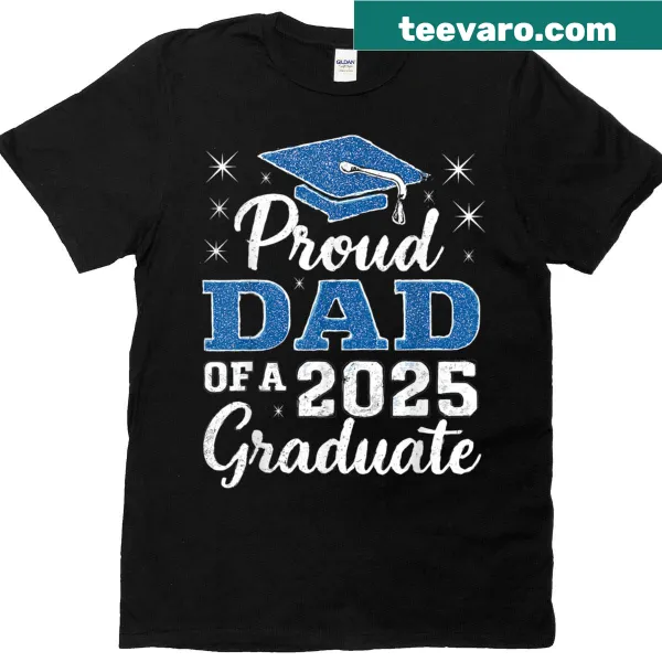 Funny graphic for proud dads of 2025 graduates on a T-shirt