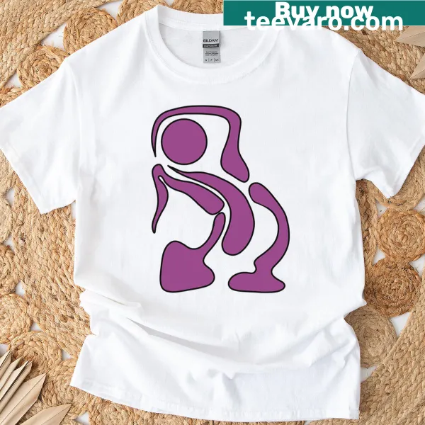 Oversized t-shirt featuring a purple drippy figure design
