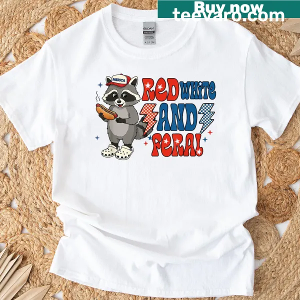 Funny raccoon graphic t-shirt for 4th Of July with humorous text