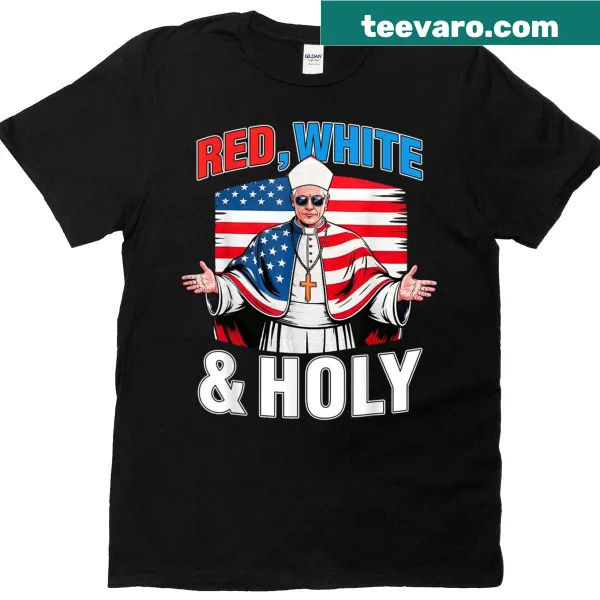 Christian cross and American flag graphic on T-shirt