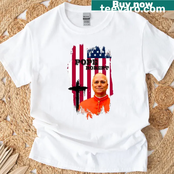 Illustrative T-shirt celebrating Robert Francis Prevost as Pope