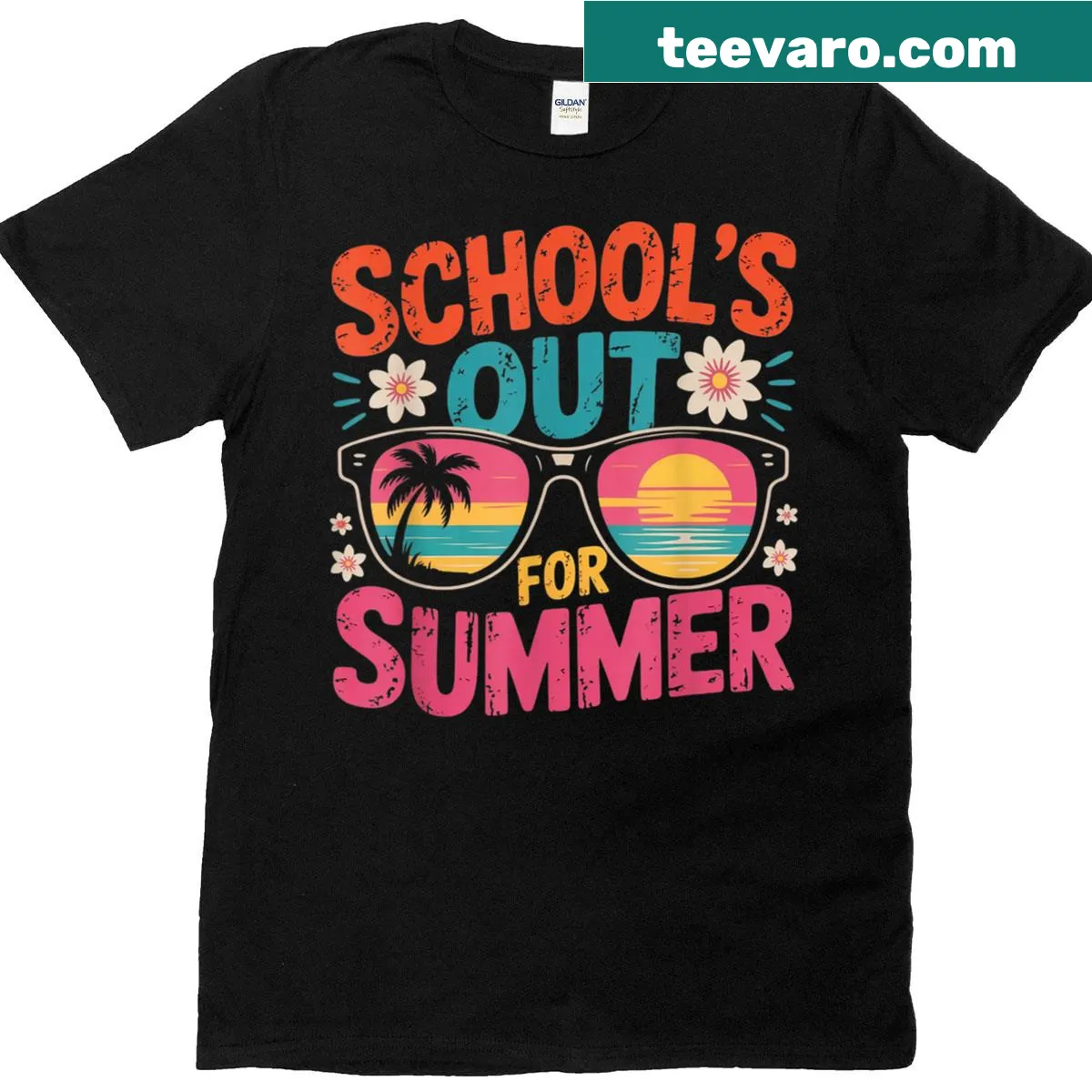Retro t-shirt celebrating the last day of school with nostalgic graphics — on a men's t-shirt