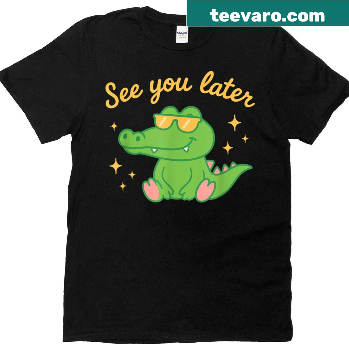 Cute T-shirt with an alligator graphic and 'See You Later' text — on a men's t-shirt
