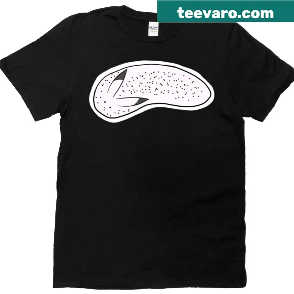 Funny cartoon bunny sea slug graphic on a T-shirt