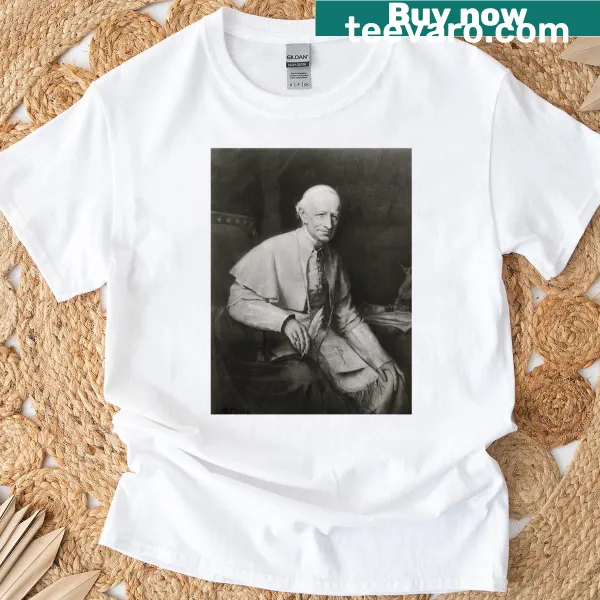 Tribute graphic to St. Pope Leo XIII on a t-shirt