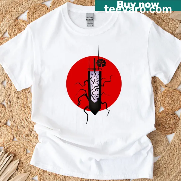 Oversized T-shirt featuring a playful sword graphic