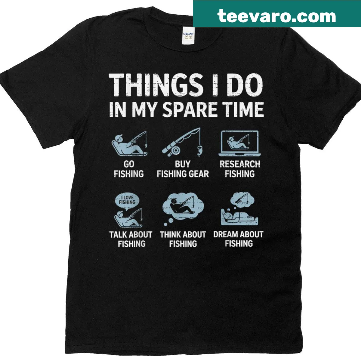 Humorous fishing-themed t-shirt celebrating angler lifestyle — on a men's t-shirt