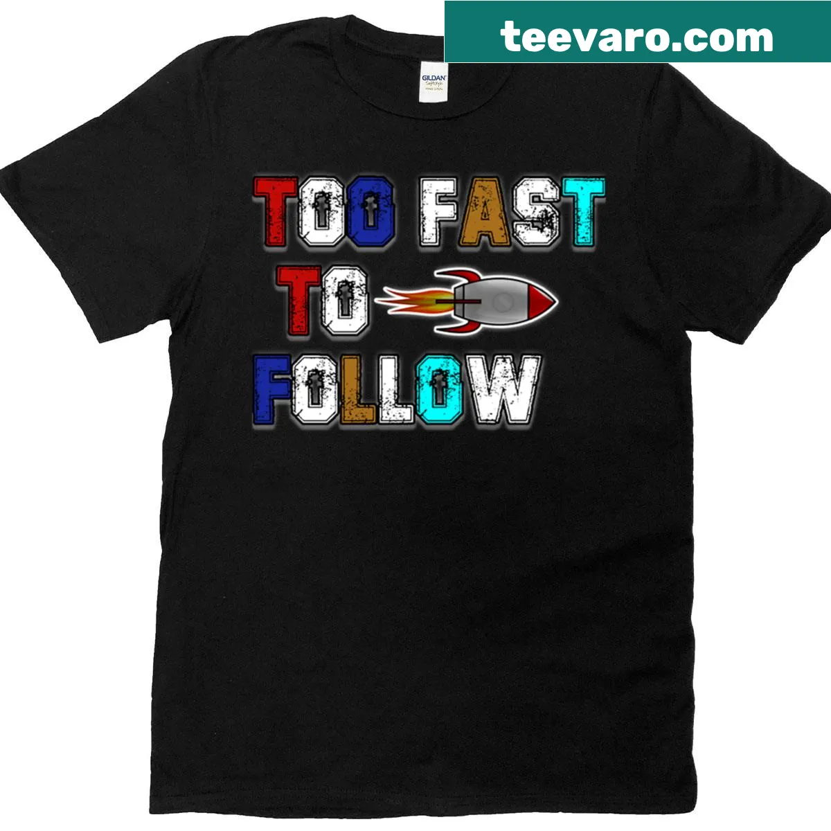 Edgy fitness T-shirt with speed-related message — on a men's t-shirt