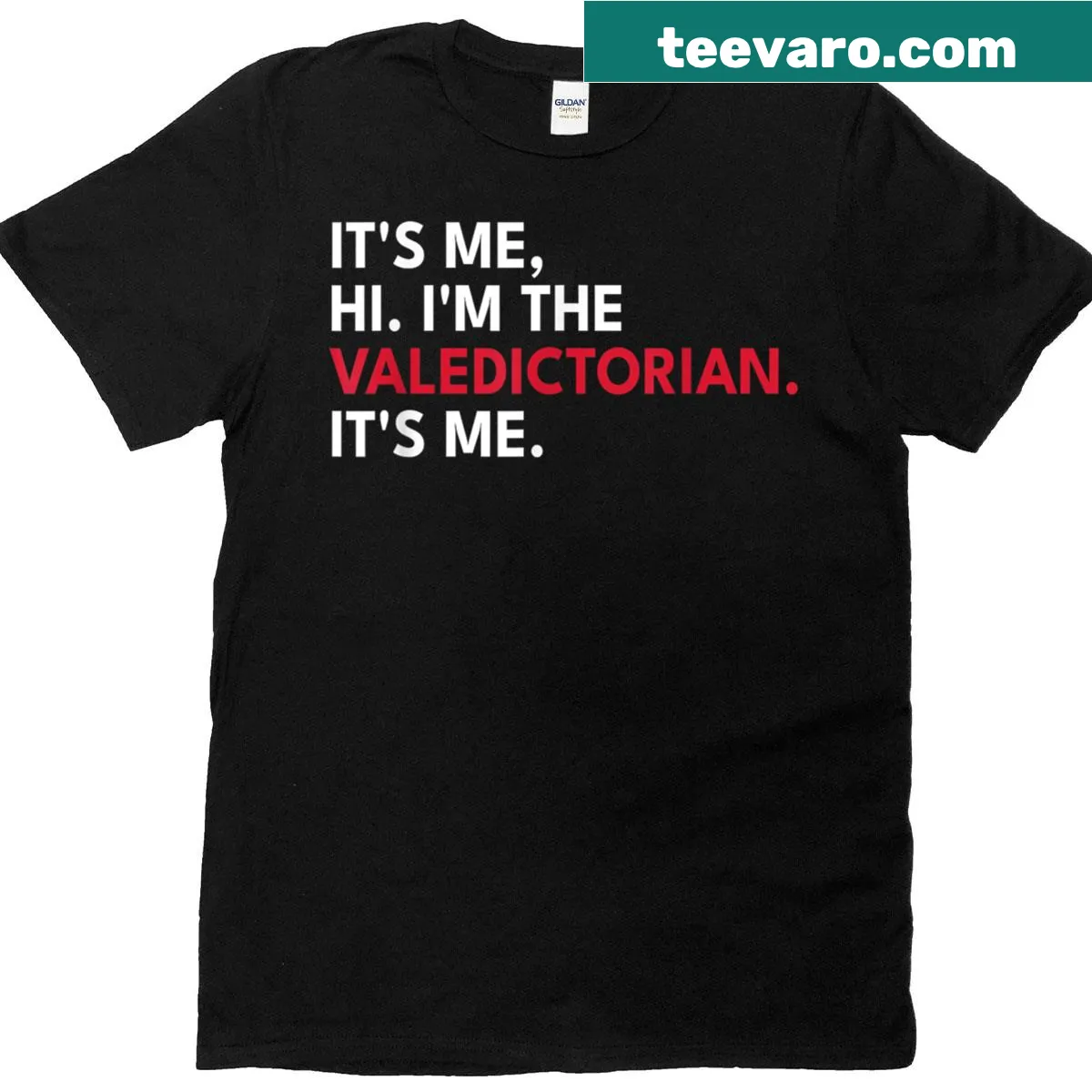 Graduation t-shirt with playful text for valedictorians. — on a men's t-shirt