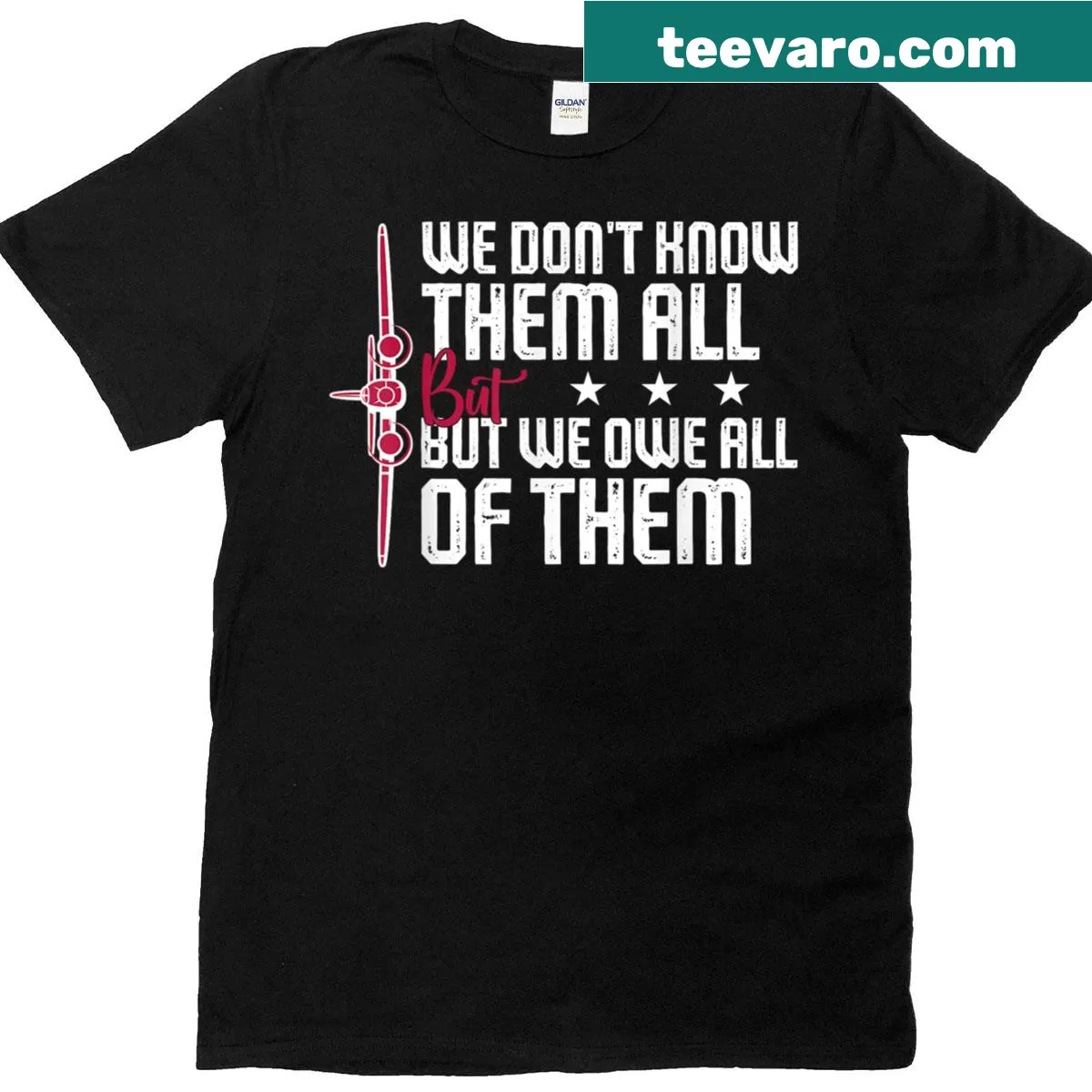 T-shirt with the phrase honoring veterans and remembrance. — on a men's t-shirt