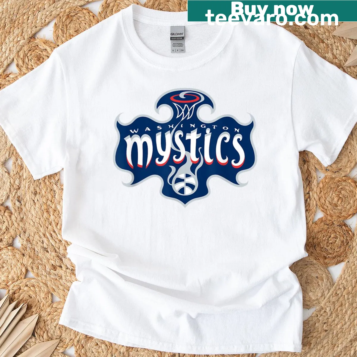 Washington Mystics logo t-shirt for fans of women's basketball — on a men's t-shirt