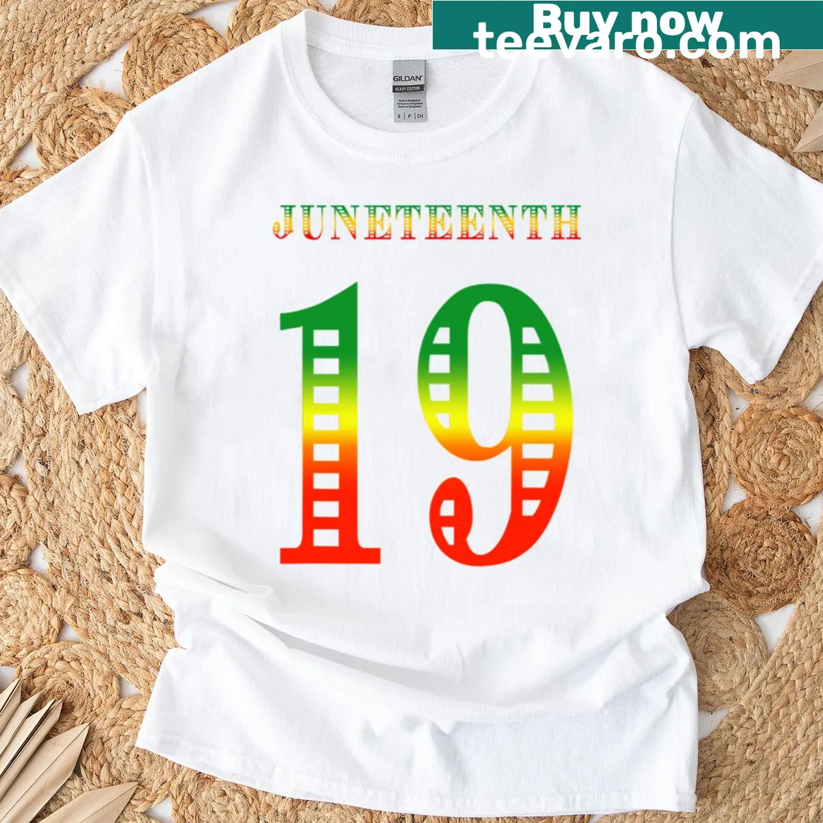 Empowering t-shirt design for Juneteenth Independence Day — on a men's t-shirt