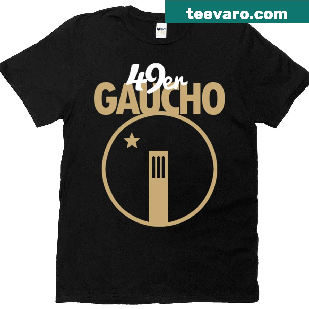 Graphic tee featuring gaucho culture design, showcasing adventure — on a men's t-shirt