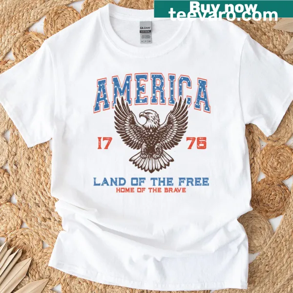 Patriotic T-shirt featuring '4th Of July' and USA symbols in bold typography