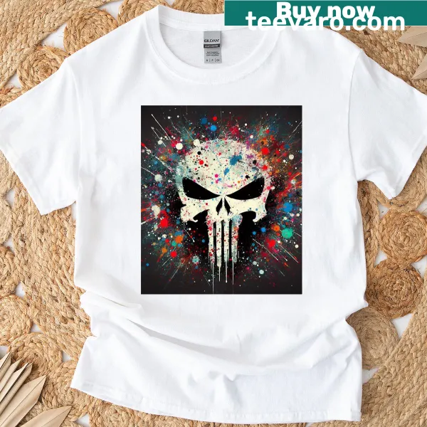 Abstract design T-shirt featuring bold typography and graphics