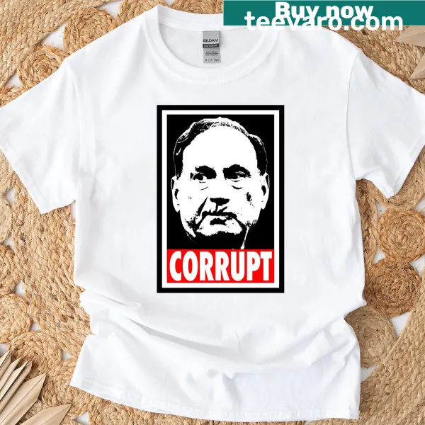 Graphic tee with bold text stating 'Alito Is Corrupt'