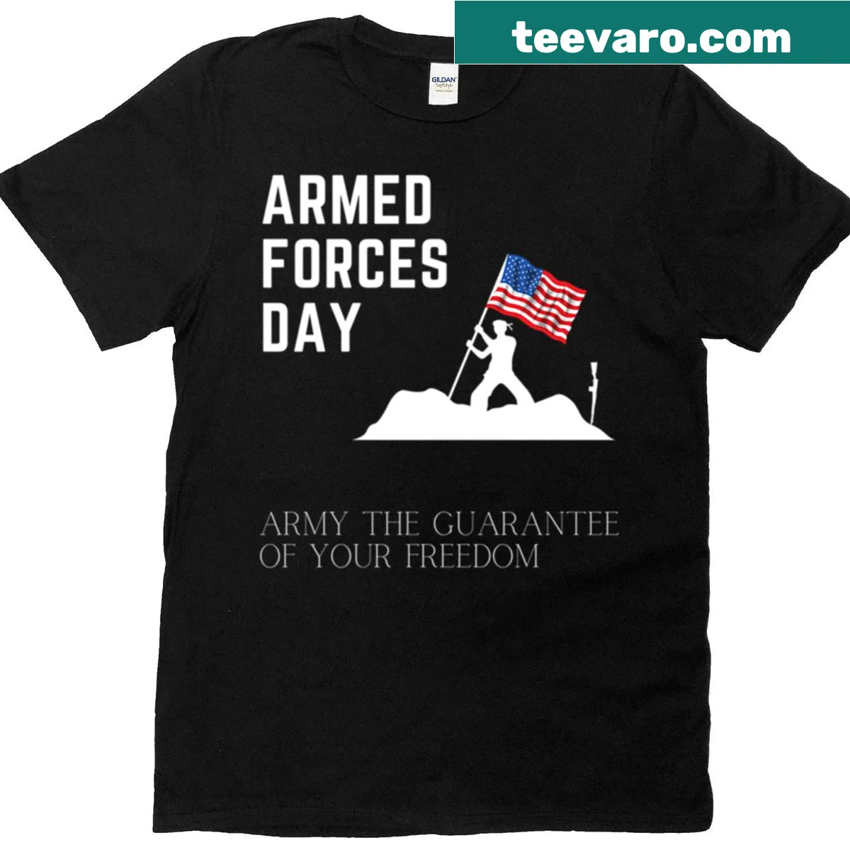 Armed Forces Day t-shirt with a message about freedom — on a men's t-shirt