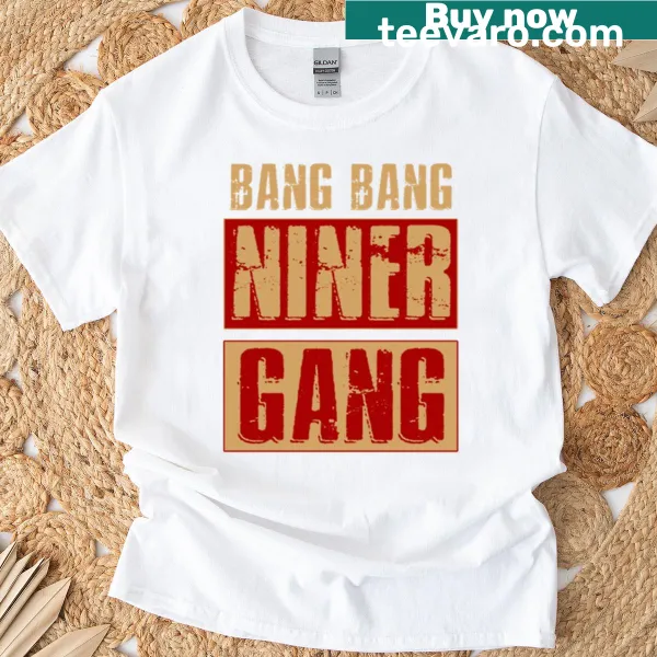 Bold typography Niner Gang football t-shirt design.