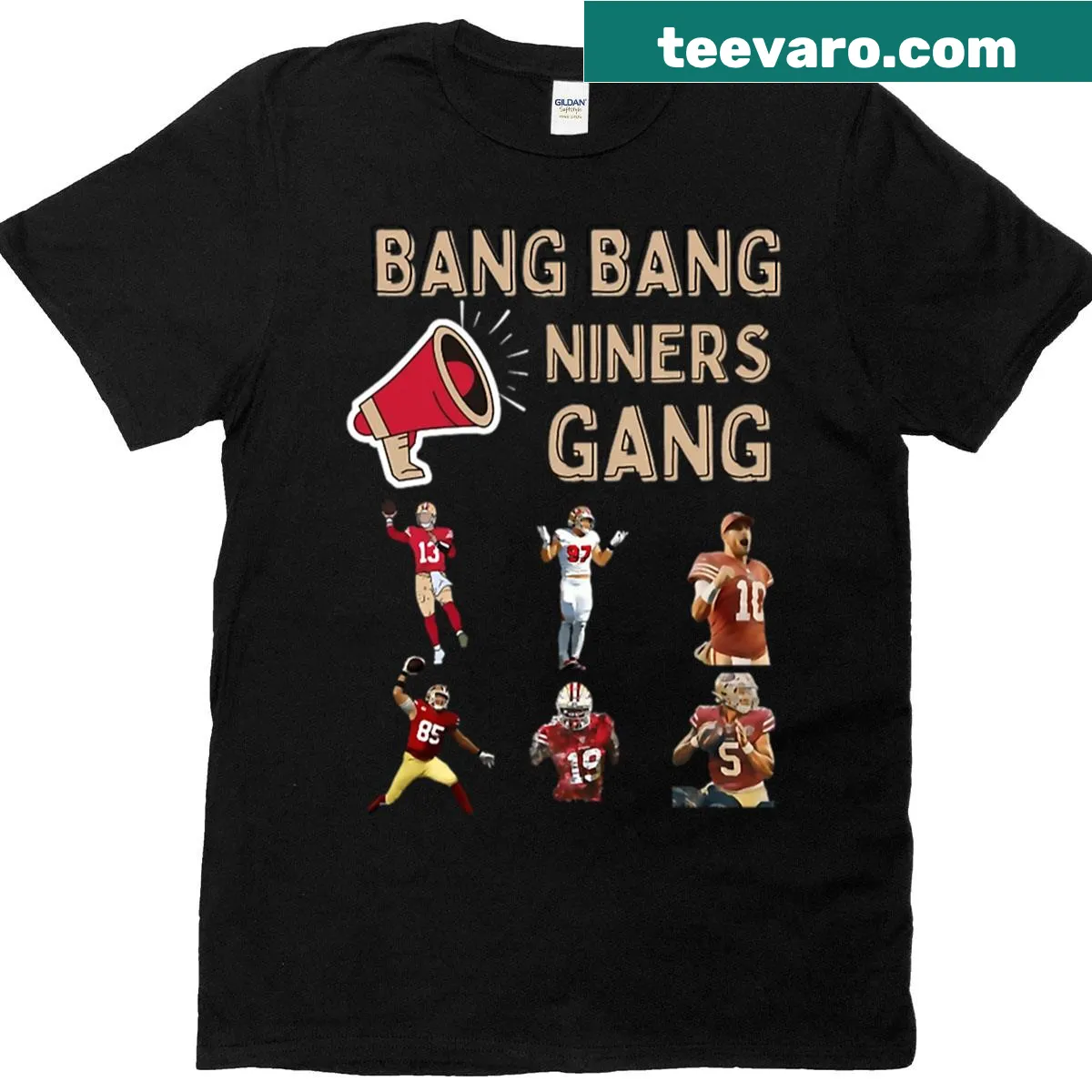 Vintage football poster design featuring Niners on T-shirt — on a men's t-shirt