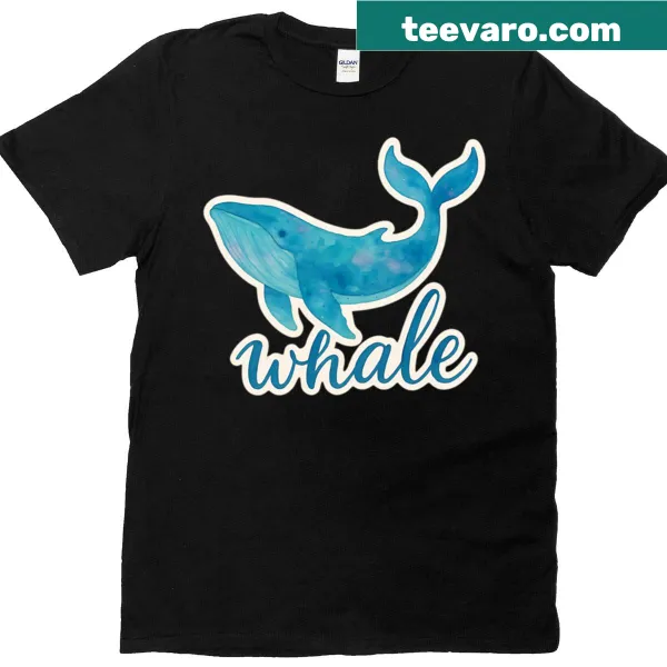 Charming whale illustration on a casual T-shirt for kids