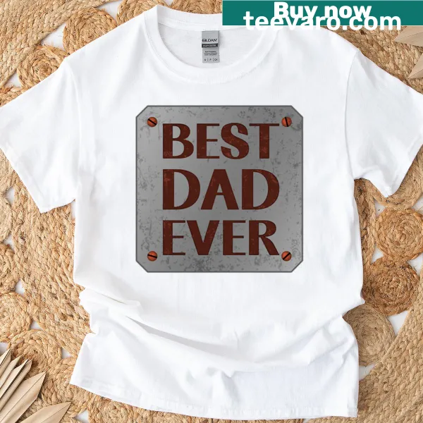 Grunge-style oversized t-shirt with 'Best Dad Ever' text