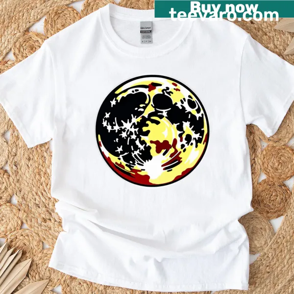 Oversized T-shirt featuring a bloody full moon design