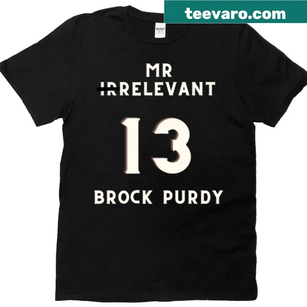 Illustrative T-shirt celebrating Brock Purdy's journey as Mr. Irrelevant